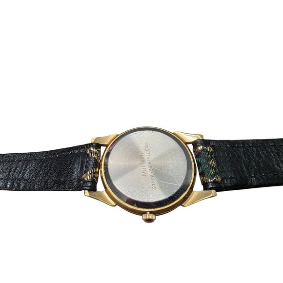 Vintage Triumph With Black & Multicolor Embroidered Strap Roman Numerals Quartz - Picture 10 of 10